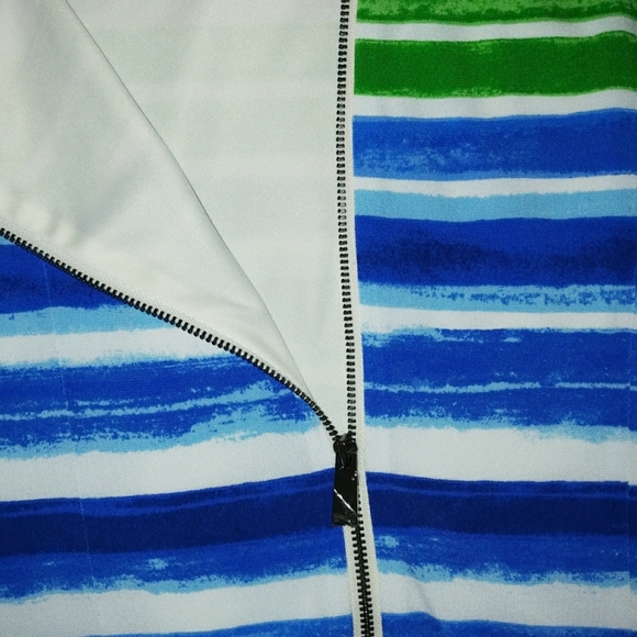 Vince Camuto 3/4 Sleeve Striped Shift Dress - Picture 5 of 8